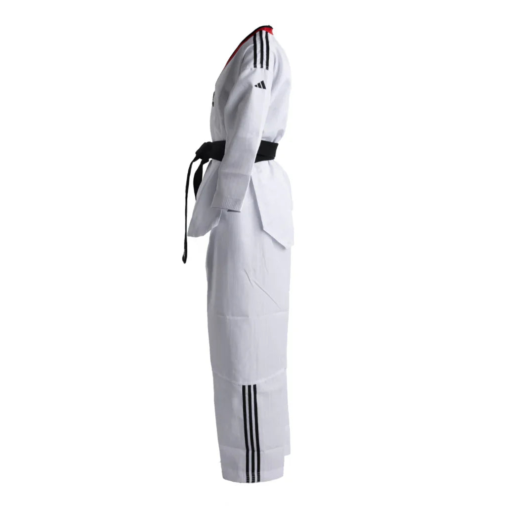 adidas adi-Start III 3 Stripes Taekwondo White Uniform with 3 Stripes (White Collar, Black Collar, Poom Collar)