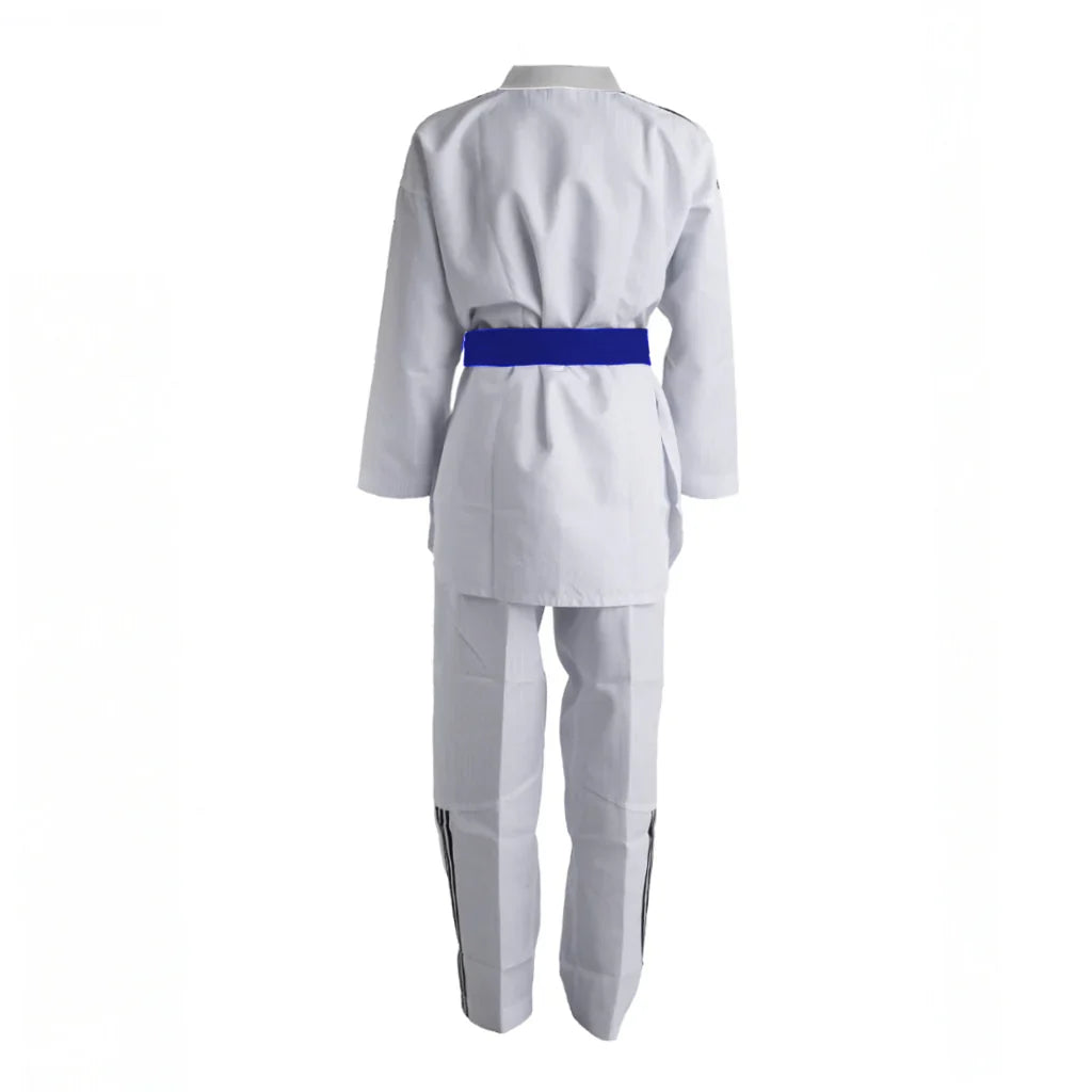 adidas adi-Start III 3 Stripes Taekwondo White Uniform with 3 Stripes (White Collar, Black Collar, Poom Collar)