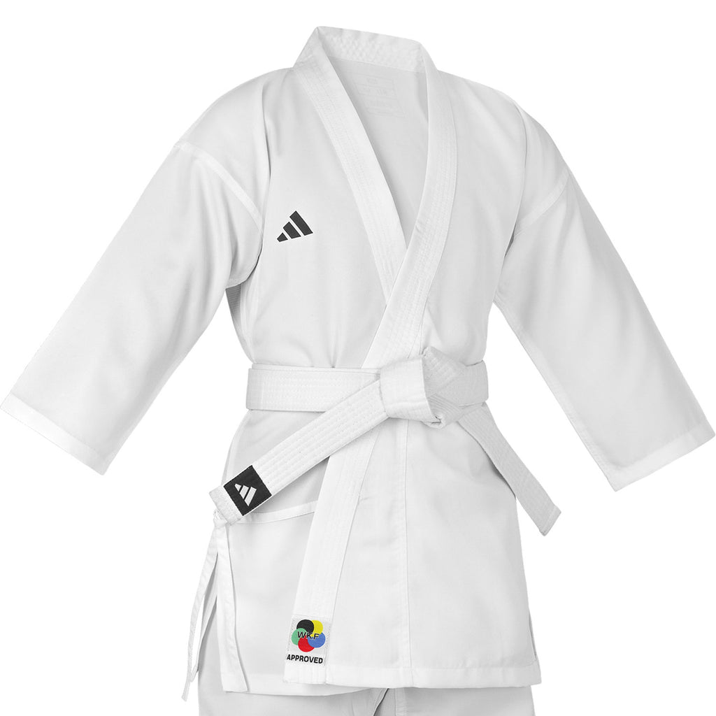 adidas White Karate Student Uniform Ultralight, Traditional Crossover, WKF Approved, K150