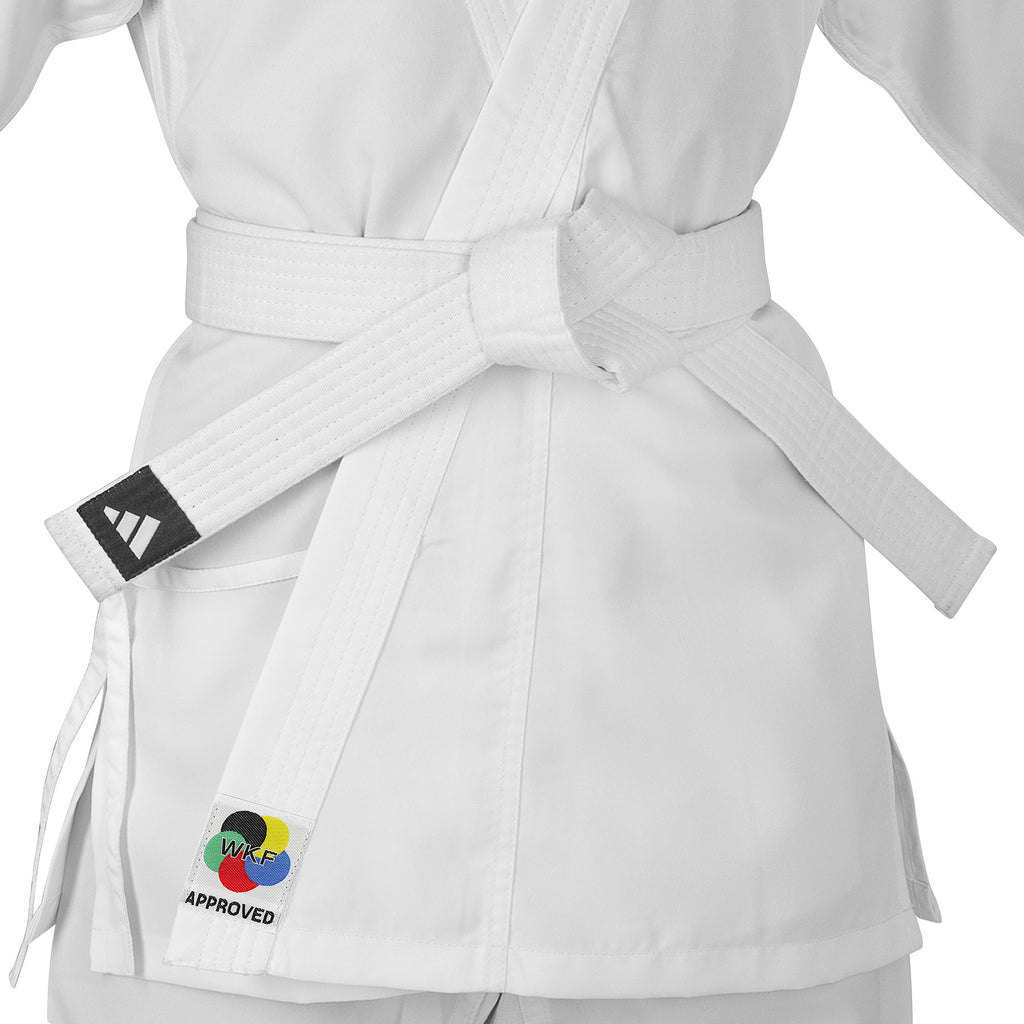 adidas White Karate Student Uniform Ultralight, Traditional Crossover, WKF Approved, K150