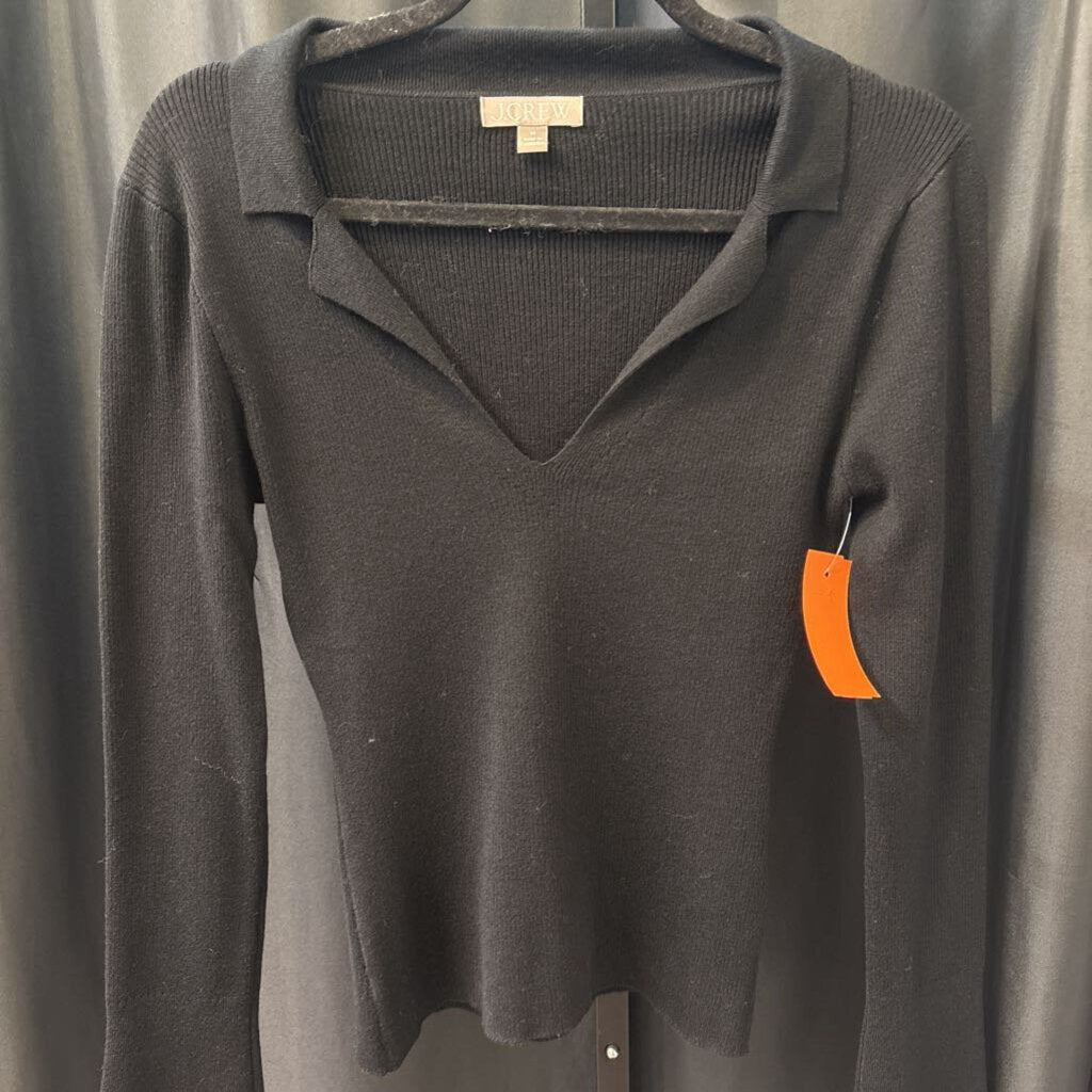 J Crew LS Ribbed Collared SWEATERS M