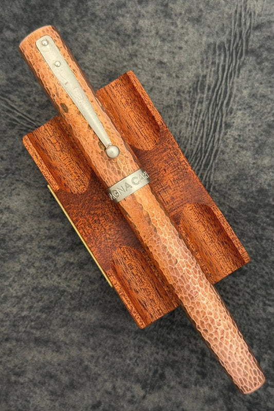 Magna Carta Mag 600 Fountain Pen True Flex Nib - Solid Hammered Copper (Lightweight)