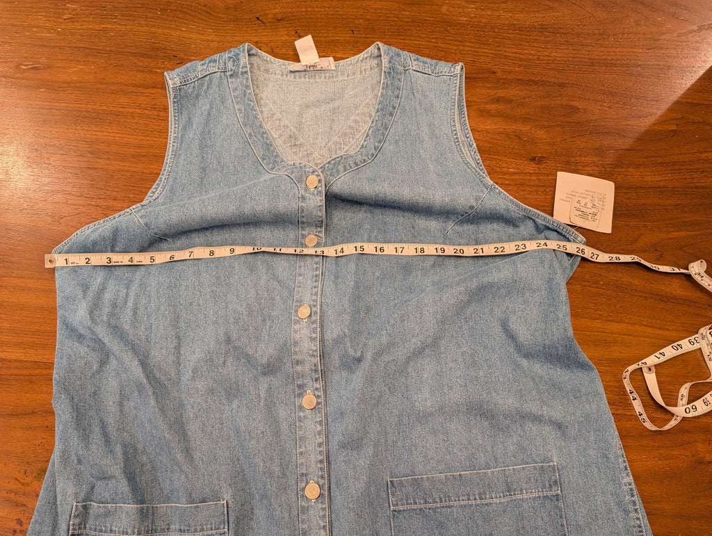 NWT Cotton Chambray Denim Dress - 3X