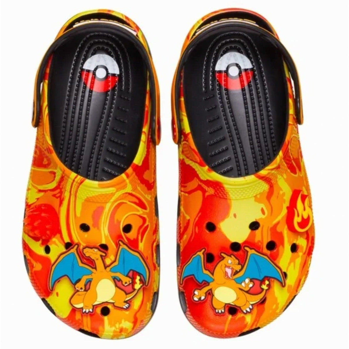Crocs Classic Pokemon Charizard Clogs Mens 10 Womens 12 Orange Black NIB
