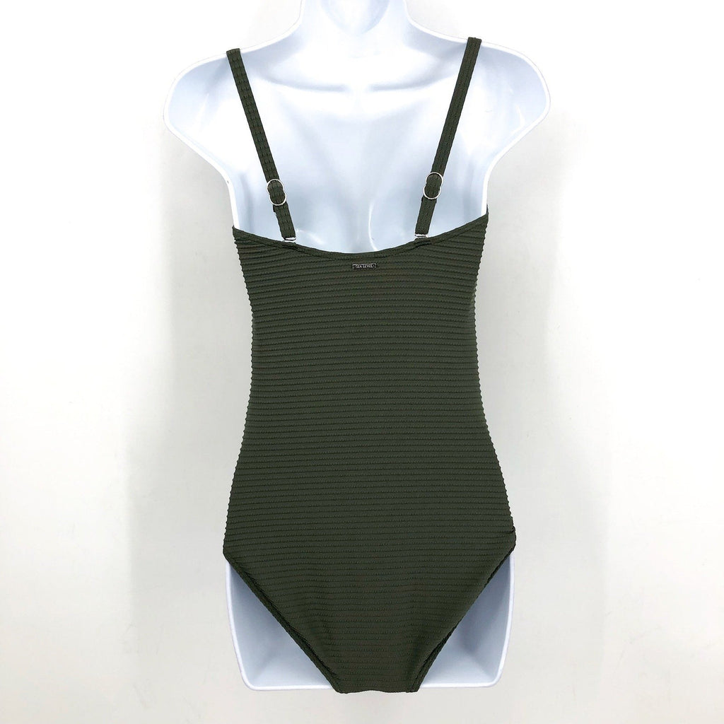 SEA LEVEL SWIM Spinnaker U Bar Bandeau One Piece Swimsuit Size 12 Green NWT