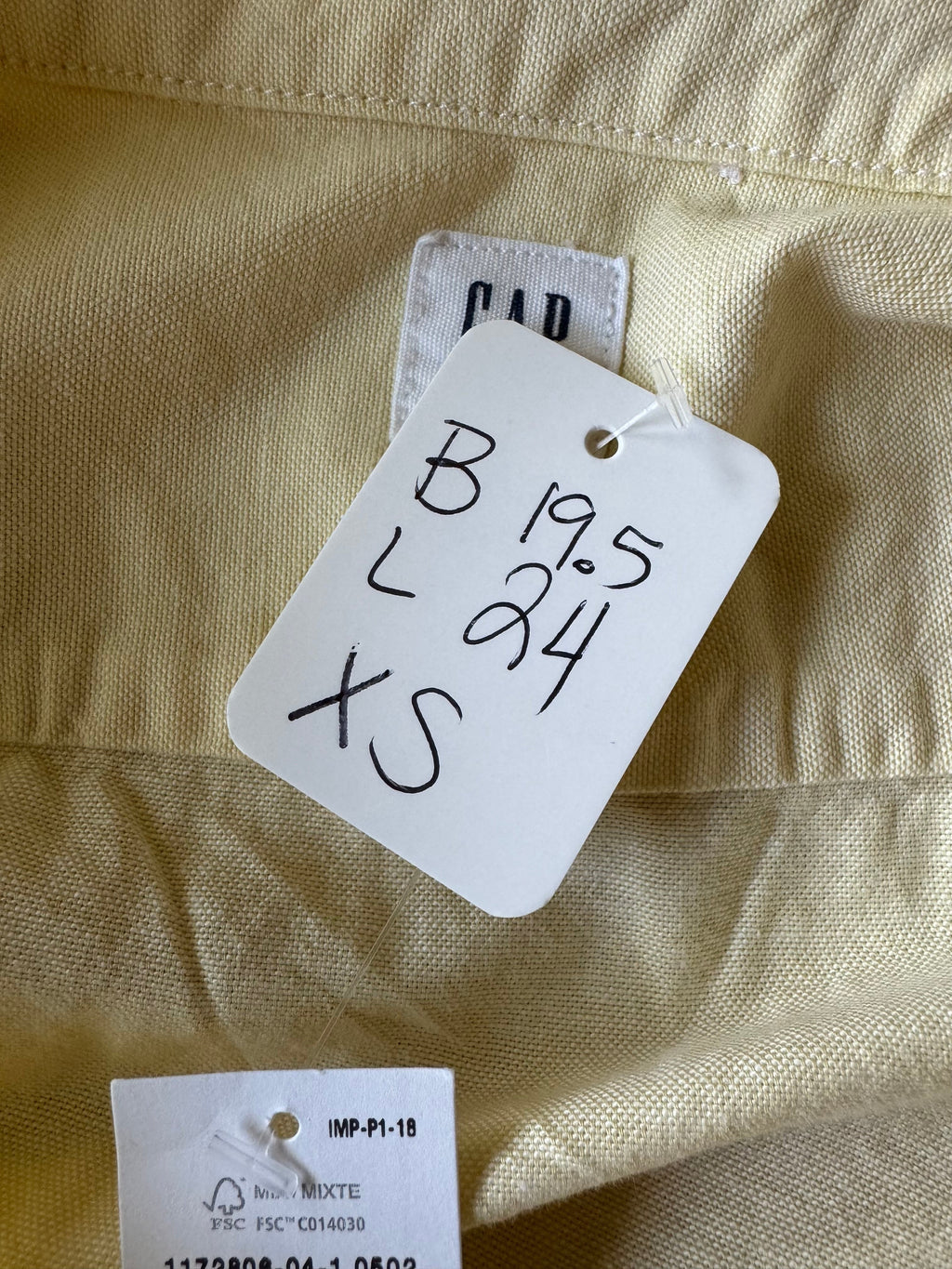 Brand New Gap - Yellow Chambray - Short Gathered Sleeve - Size XS