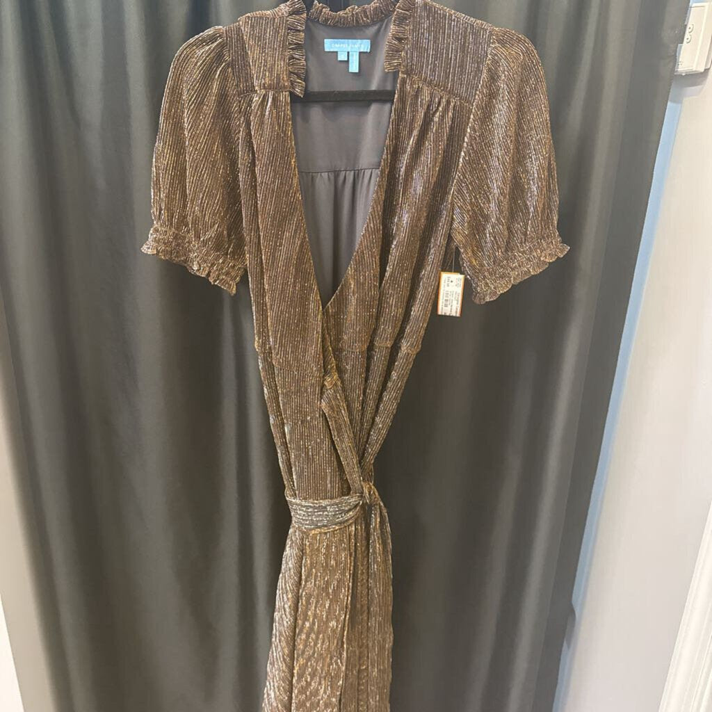 Draper James Midi Metallic SS Wrap DRESSES S