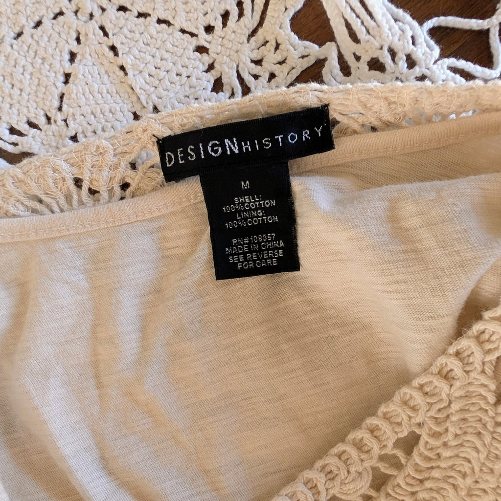 Crochet Knit Cotton Top Shirt- M