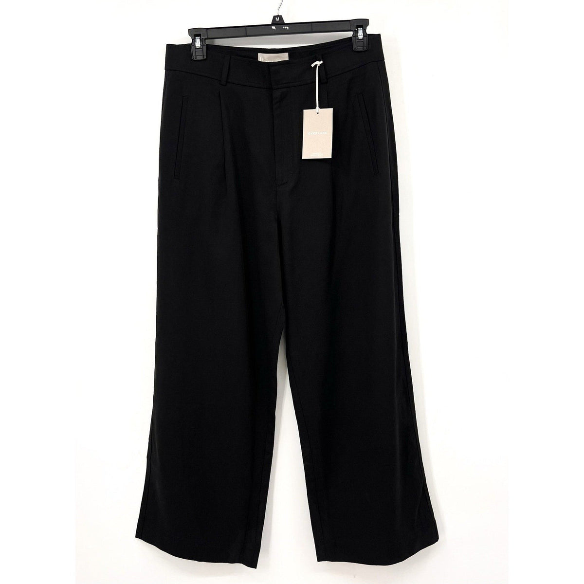 Everlane Womens The Way-High Drape Pants Size 12 30" Inseam Pleated Black NWT