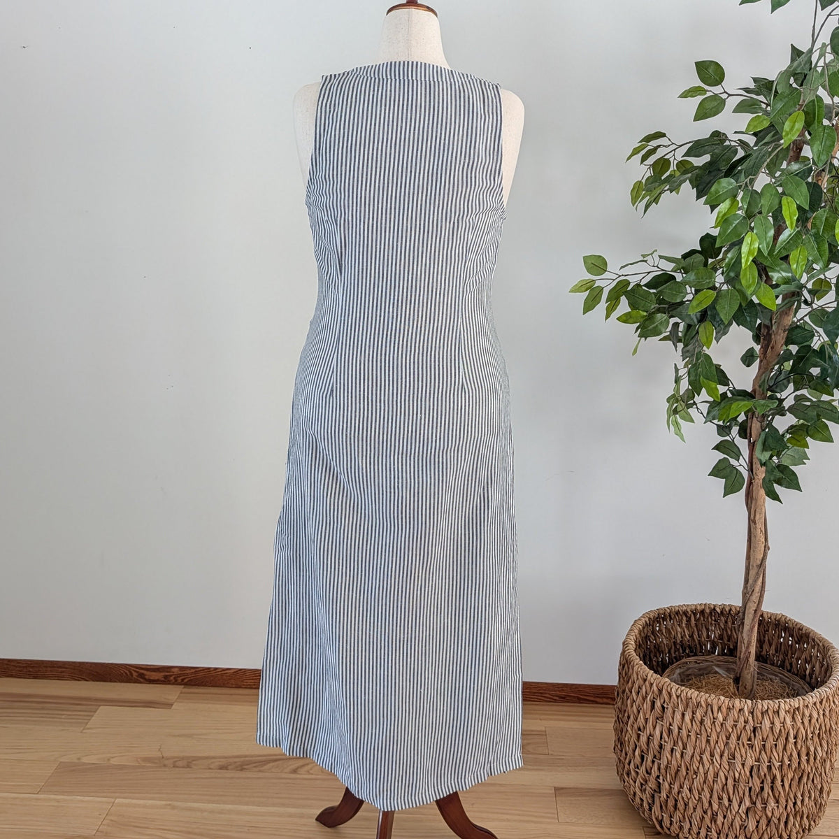 Onia Linen Blend Striped Maxi Dress - XL