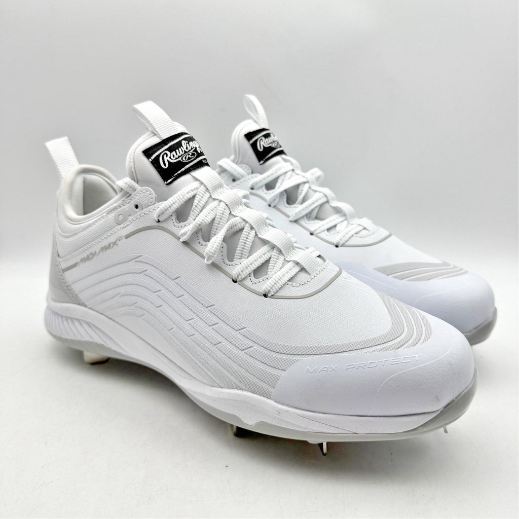Rawlings Men Bullpen Low Baseball Cleats Size 13 White Gray Metal T4595 NWOB