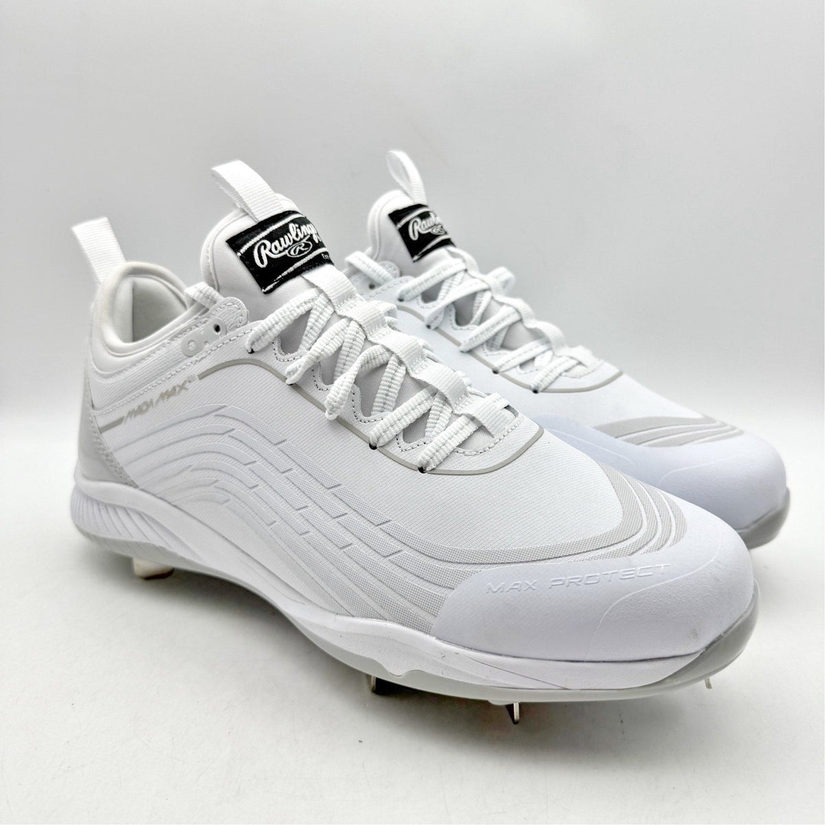 Rawlings Men Bullpen Low Baseball Cleats Size 13 White Gray Metal T4595 NWOB