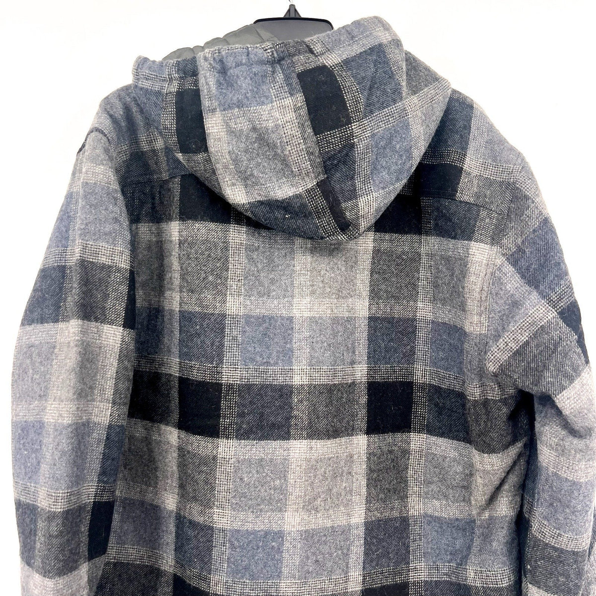 PRANA Men's Asgard Hooded Flannel Shirt Jacket XXL Gray Charcoal Plaid NWT