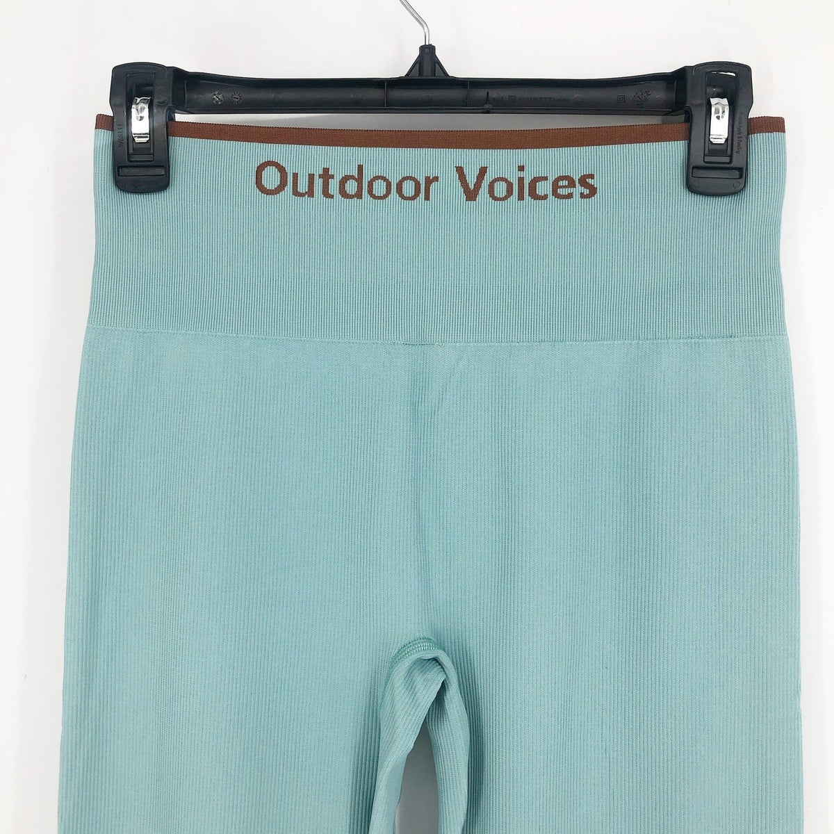 OUTDOOR VOICES Women's Seamless Rib 7/8 Leggings Medium Storm Blue NWT