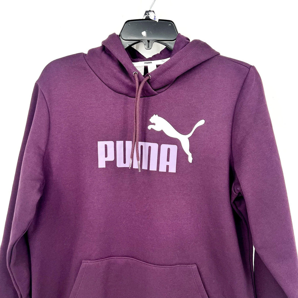 PUMA Womens Essentials Big Logo Hoodie Large Purple Sweatshirt Midnight Plum NWT