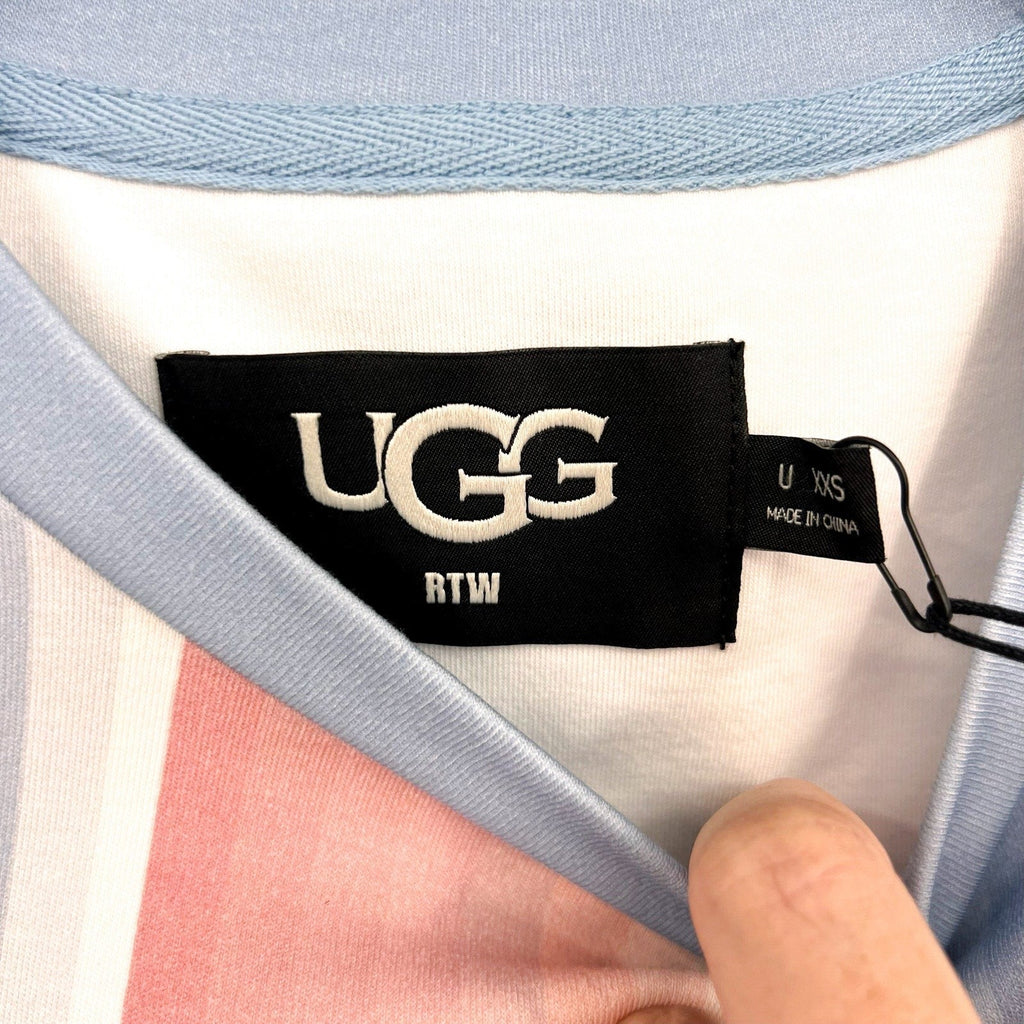 UGG UNISEX Pride Logo Equality Tee XXS Blue Multi Stripe Short Sleeve NWT