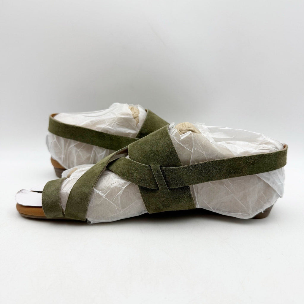 Franco Sarto Womens Gia Sandals US 6 M EU 36 Green Suede NWOB