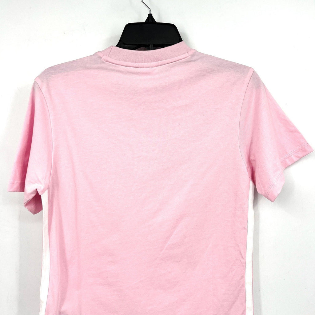ADIDAS Women's Essentials 3-Stripes Cotton Tee XS Pink White Short Sleeve NWT