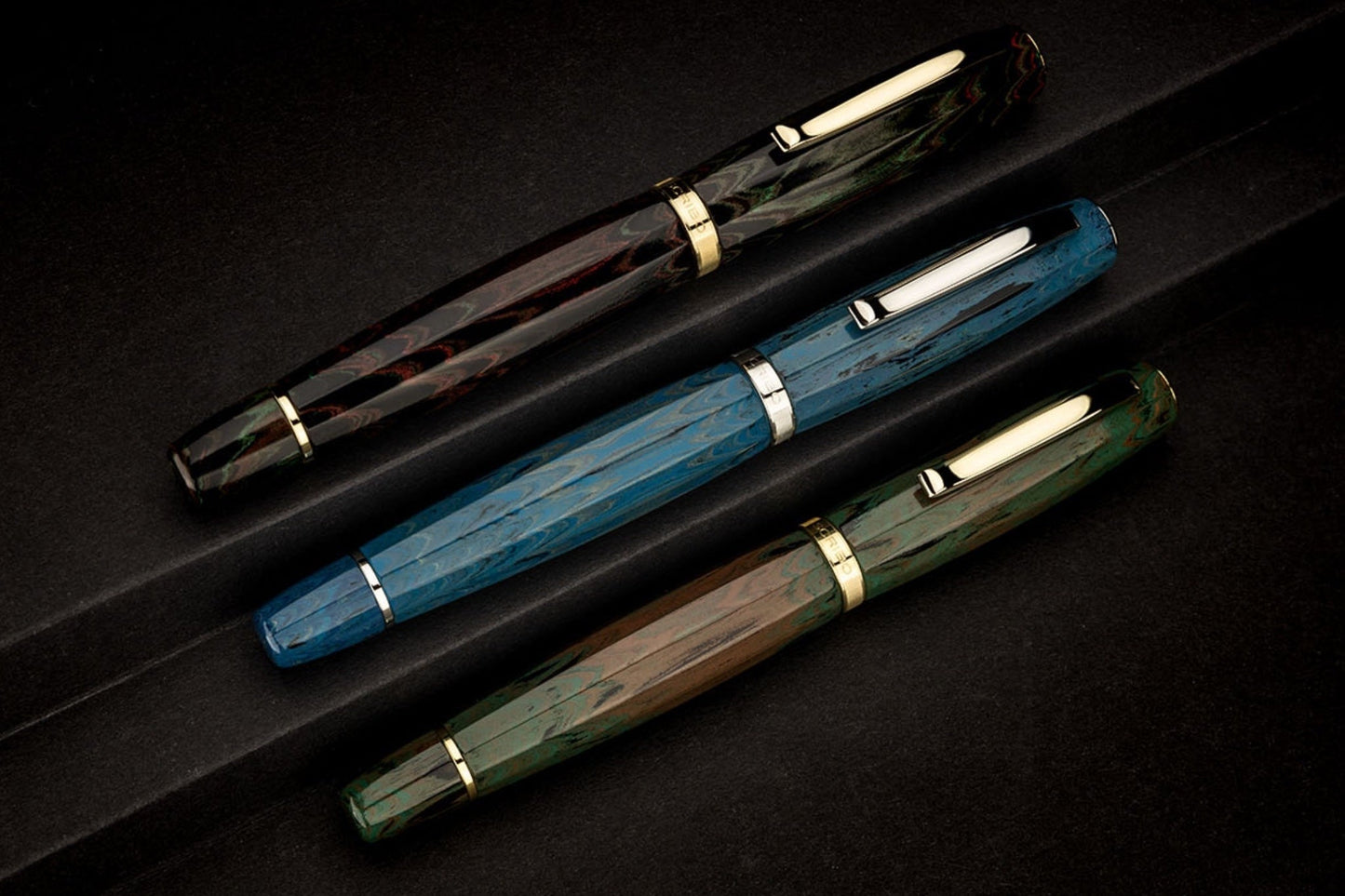 SCRIBO FEEL Ebonite Fountain Pen - Sassi Neri GT