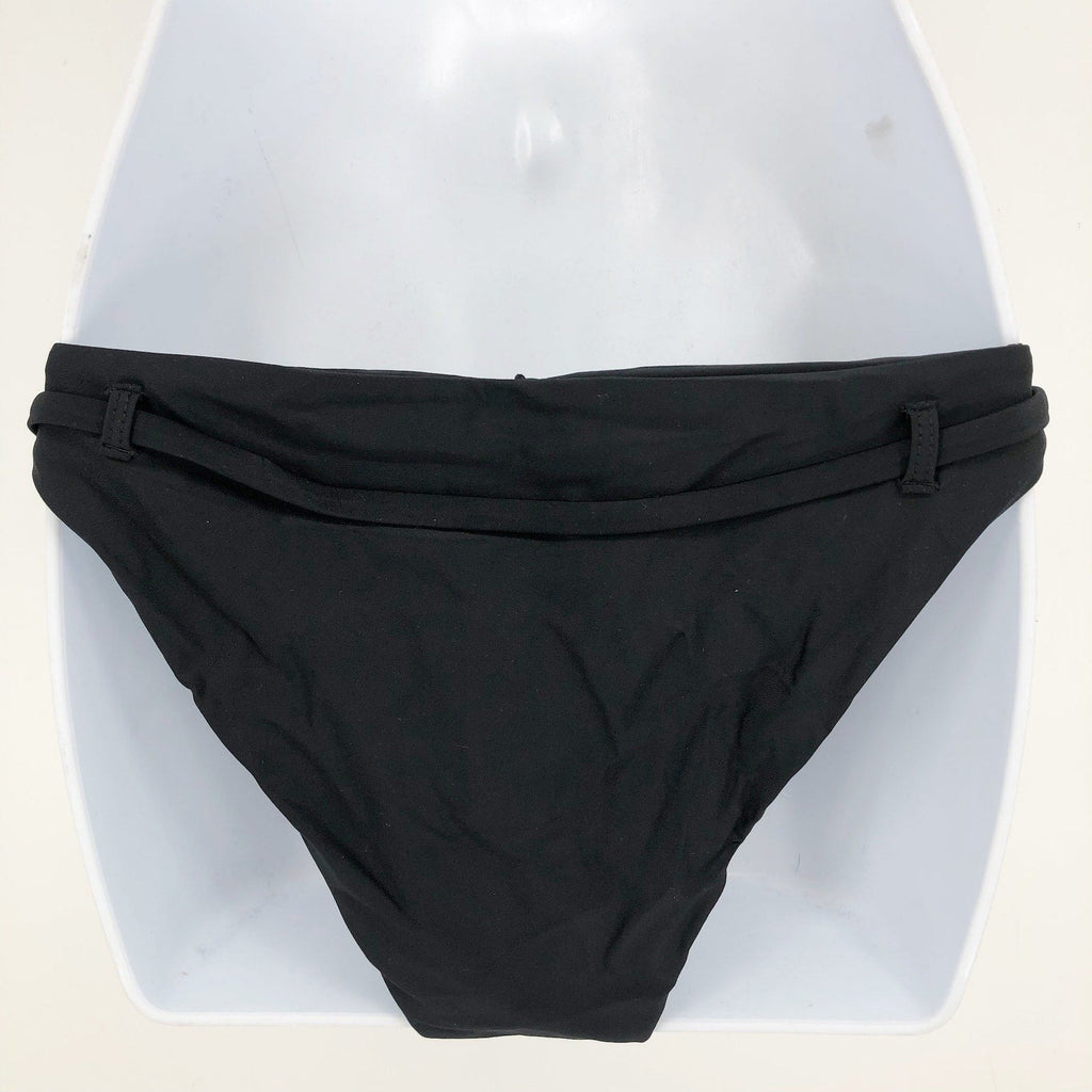 ANDIE SWIM The Riviera Bikini Bottom Small Black Belted Trim Basic NWT