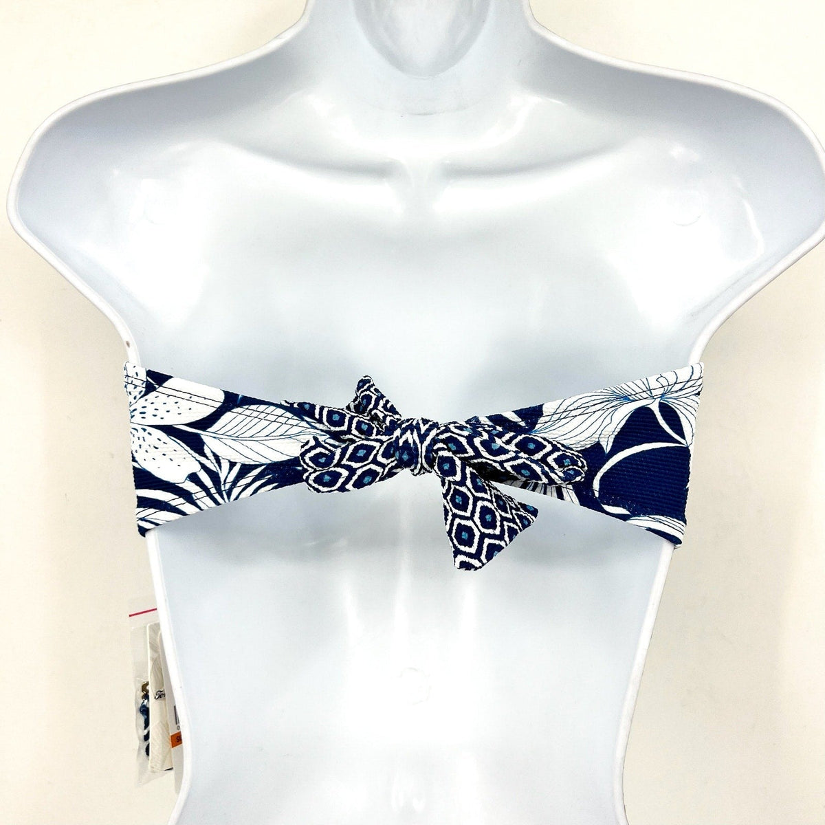 TOMMY BAHAMA Island Cays Blooms Bandeau Bikini Top Small Indigo Tide NWT