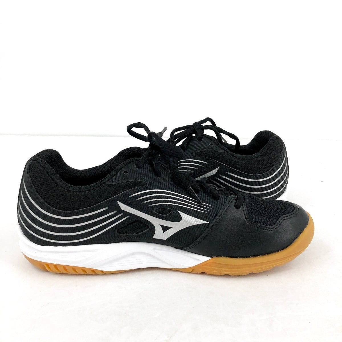 MIZUNO Womens Cyclone Speed 3 Volleyball Shoes Size 6 Black Silver Lace Up NWOB