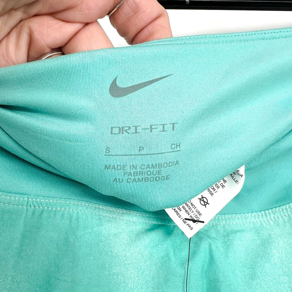 NIKE Women's Dri-Fit Pleated Tennis Skirt Small Glacier Blue Print Skort NWT
