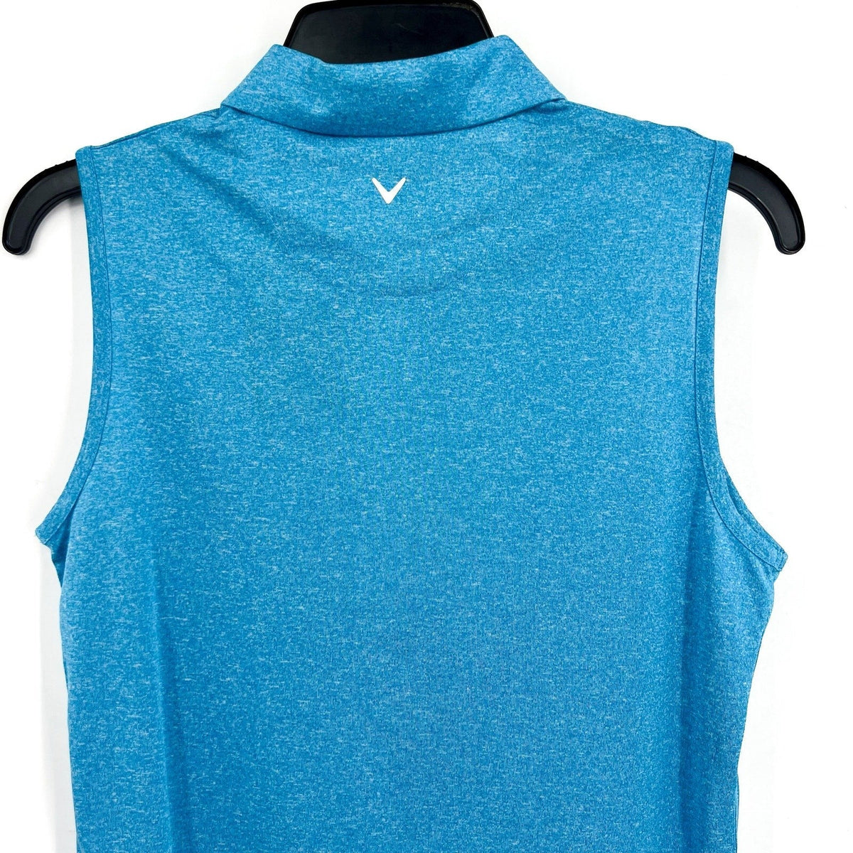 CALLAWAY Womens Polo Shirt Small Vivid Blue Heather 1/4 Zip Sleeveless NWT