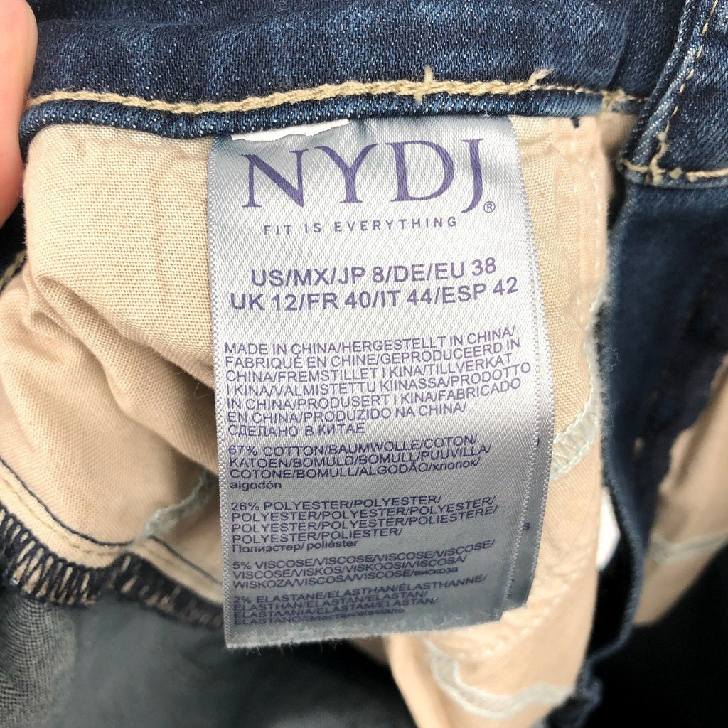 NYDJ Womens Straight Ankle Jeans Size 8 Blue Wonderland Relaxed NWT