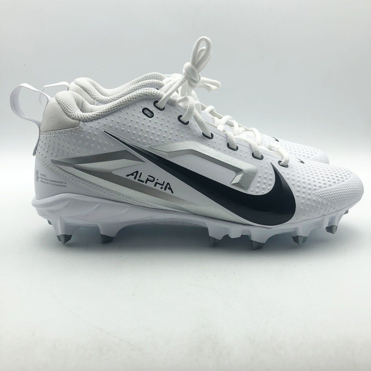 Nike Mens Alpha Menace 4 Varsity Molded Football Cleats Size 13 White Black NWOB
