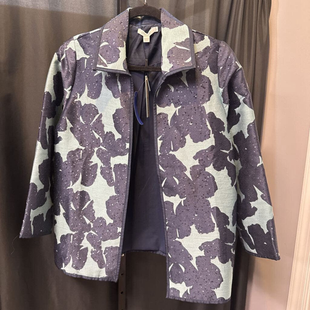 Chicos NWT Sequin Floral Open JACKETS 0