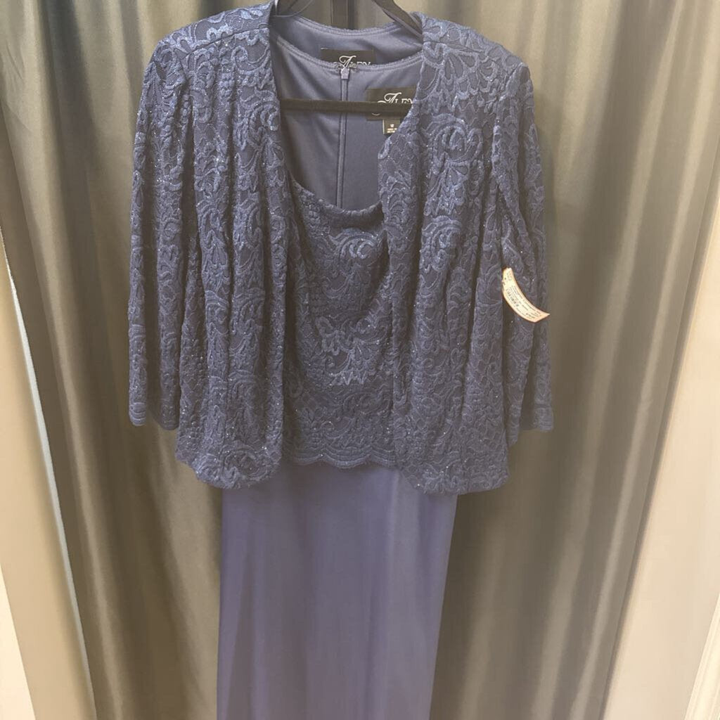Alex Evenings 2pc Sparkle Lace Satin EVENING 12