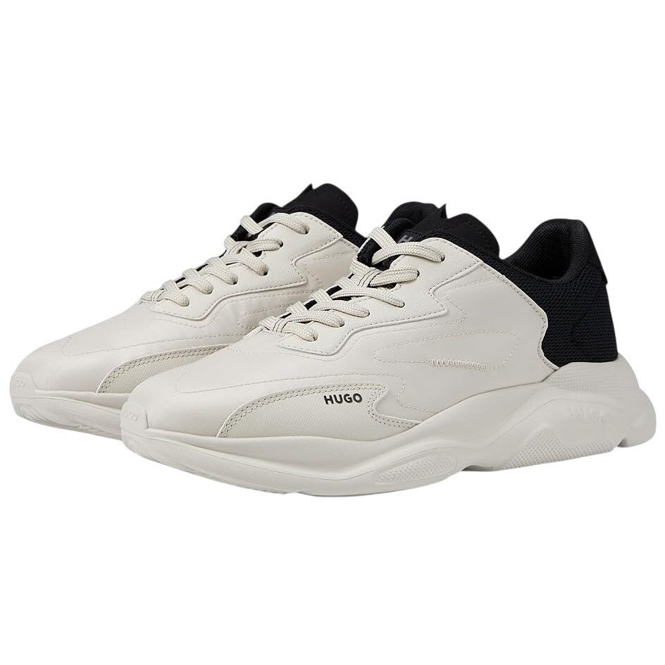HUGO Mens Leon Casual Sneakers Size 12 EU 45 Light Grey White Hugo Boss NIB