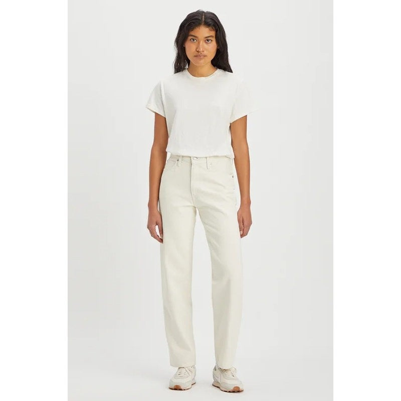 LEVI'S Womens 94 Baggy Jeans 29x31 US 8 Cream Straight Mid Rise NWT A35100025