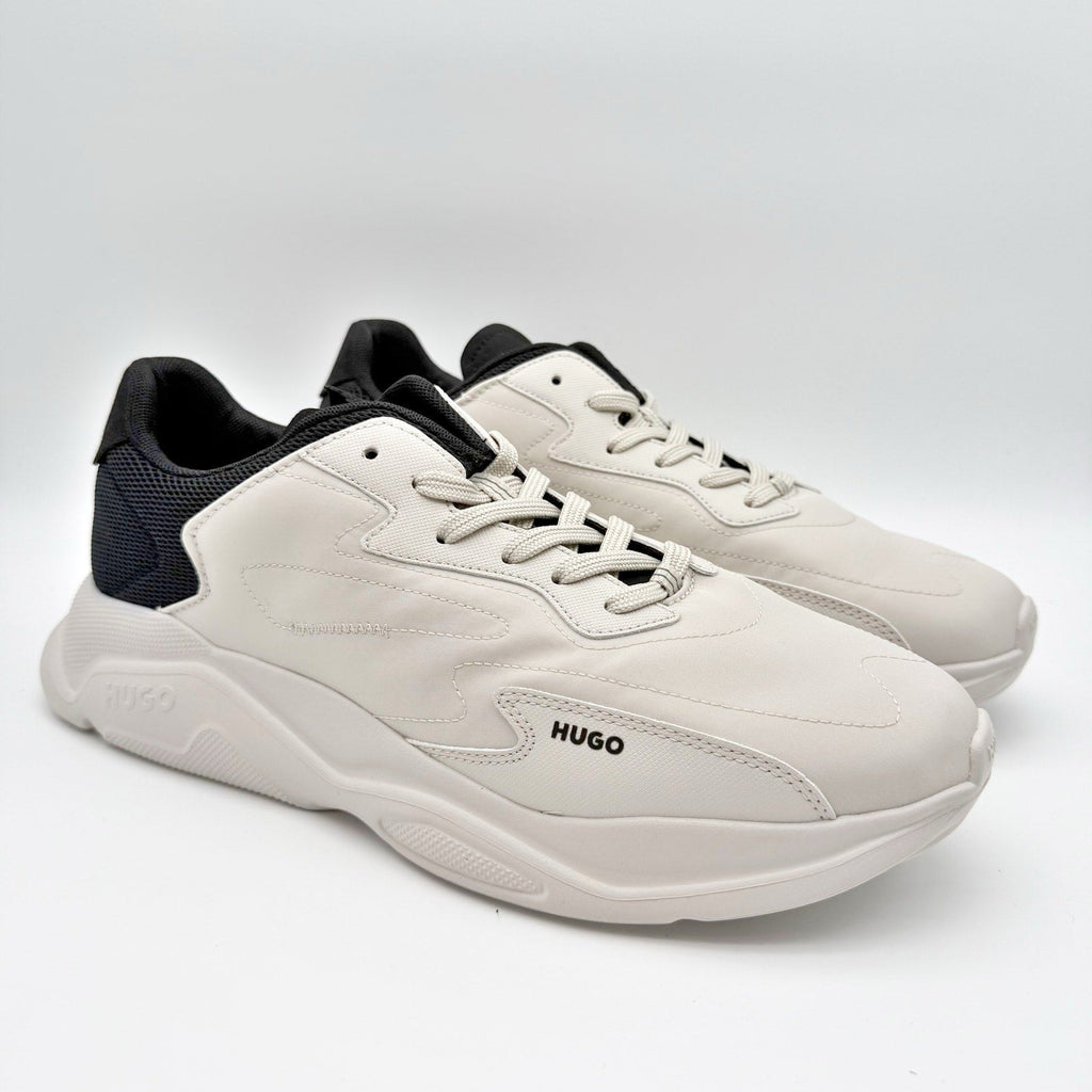 HUGO Mens Leon Casual Sneakers Size 12 EU 45 Light Grey White Hugo Boss NIB