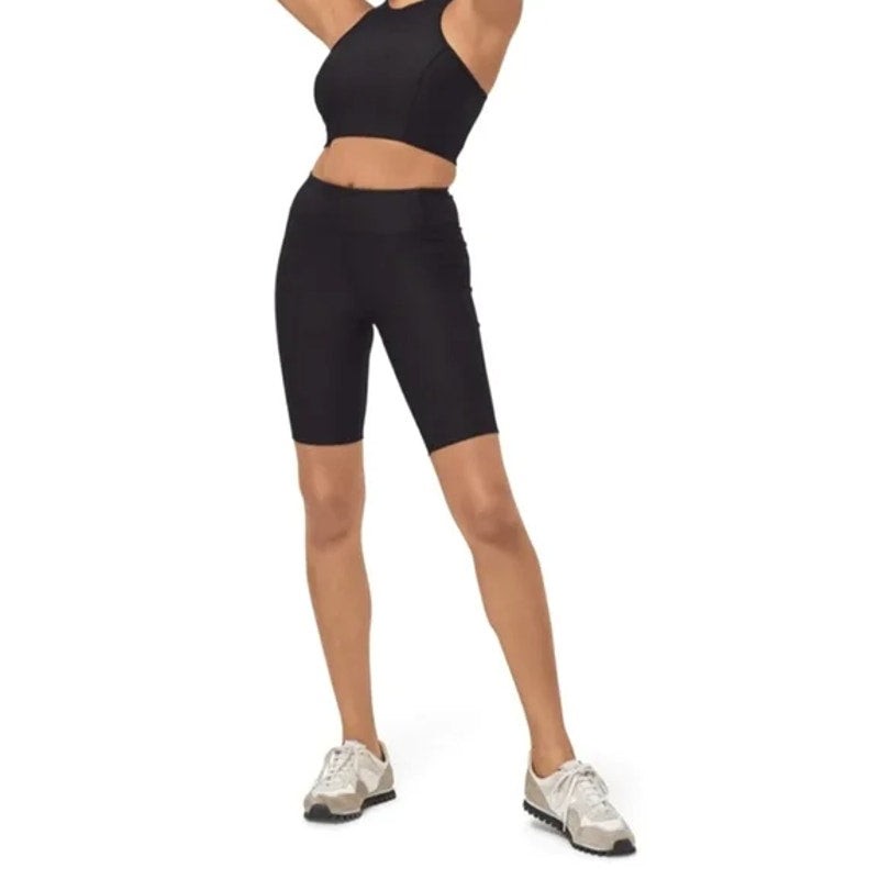 OUTDOOR VOICES Women's Warmup 10" Shorts XS Black Stretch Mid Rise Biker NWT