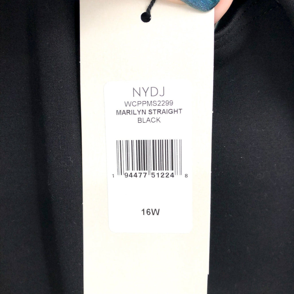 NYDJ Sculpt Her Women's Marilyn Straight Pants Size 16W Black Mid Rise NWT