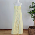 Free People Cotton Button-Front Maxi Dress — L