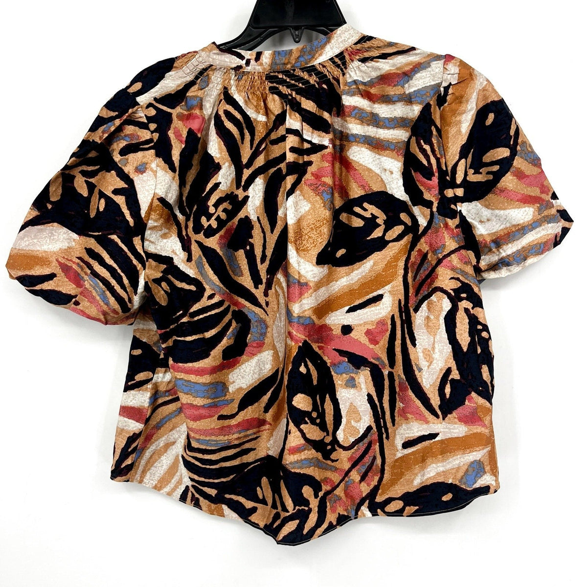 NIC + ZOE Women's Terracotta Garden Top Large Petite Brown Multi V Neck NWT