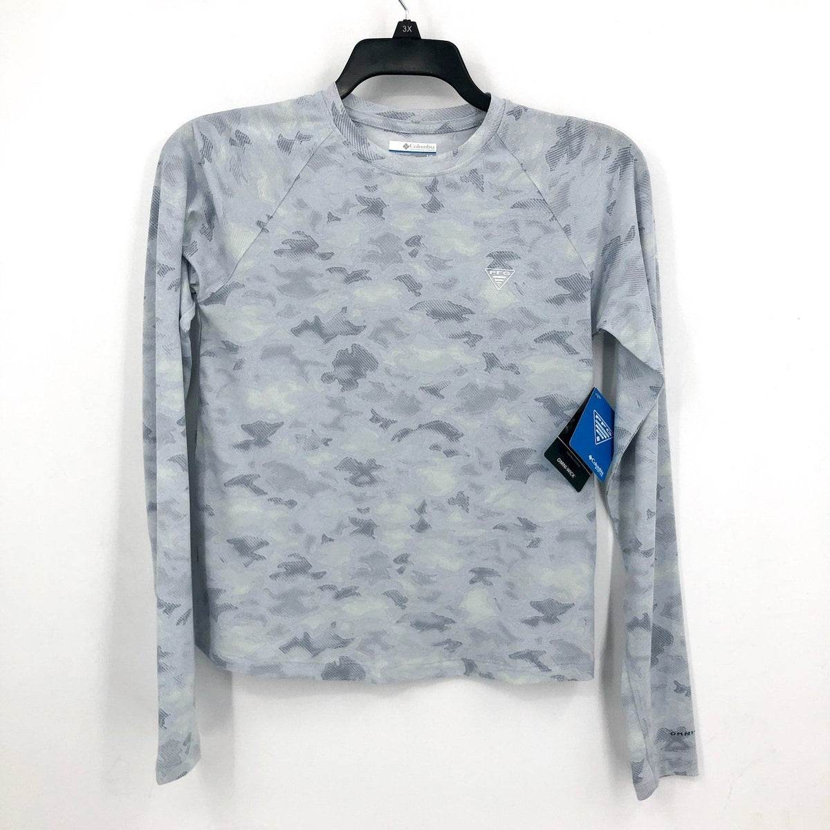 Columbia Womens PFG Uncharted Knit Long Sleeve Tee Small Grey UPF NWT