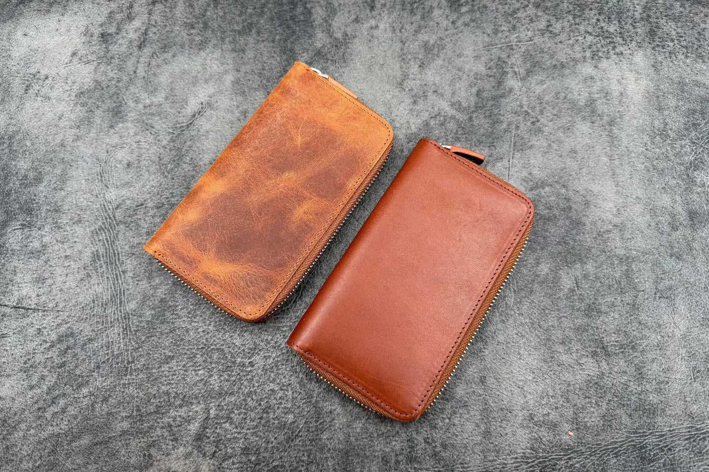 SECONDS Leather Zippered 3 Slots Pen Case - Multiple Colors - 424