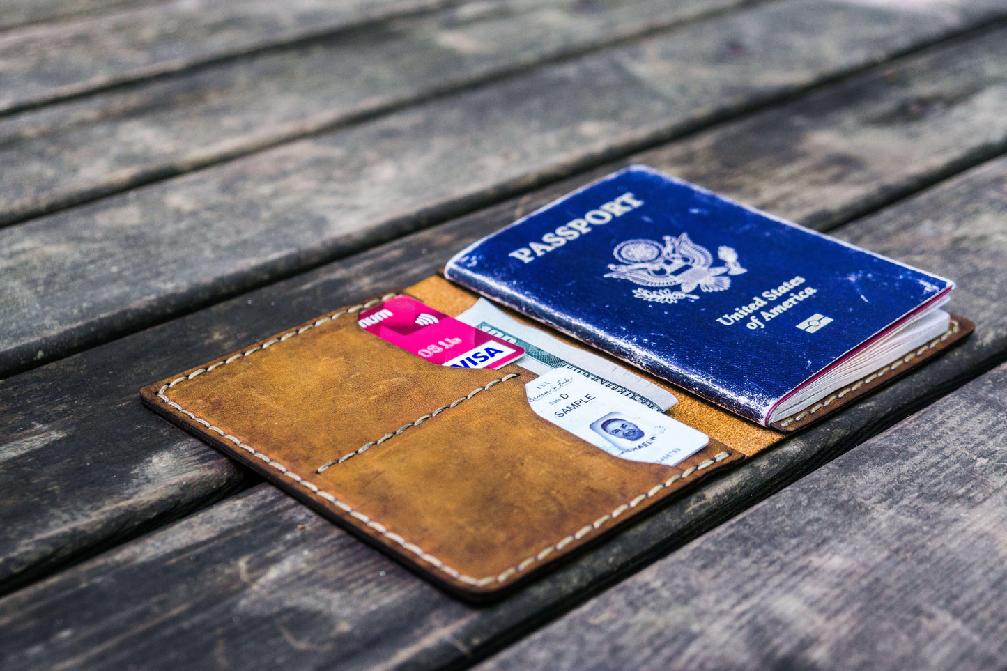 No.06 Leather Passport Holder - Crazy Horse Brown