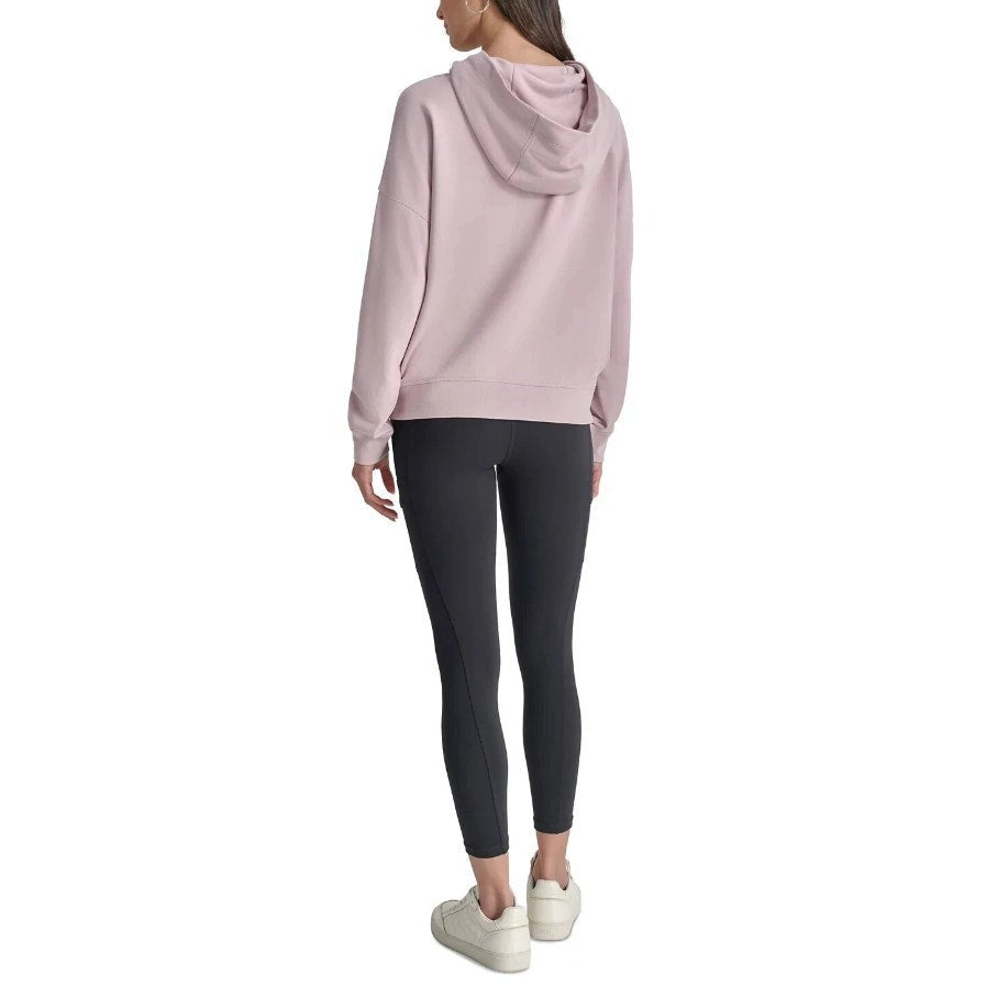 DKNY Women's Sequin Hoodie Small Pink Allure Pullover Sweatshirt NWT