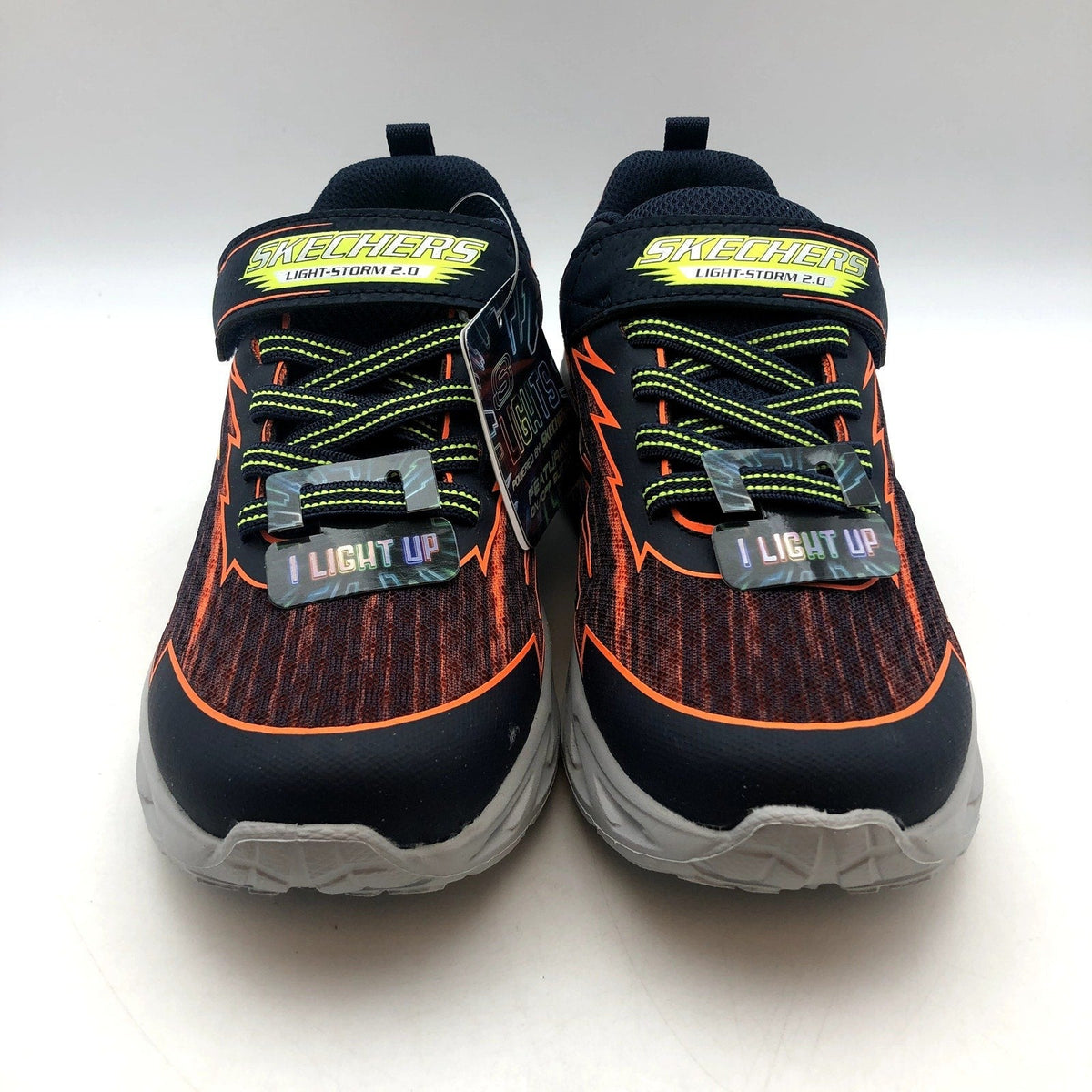 SKECHERS Boys Light Storm 2.0 Sneakers Bolt Brights Size 11 Orange Green NIB