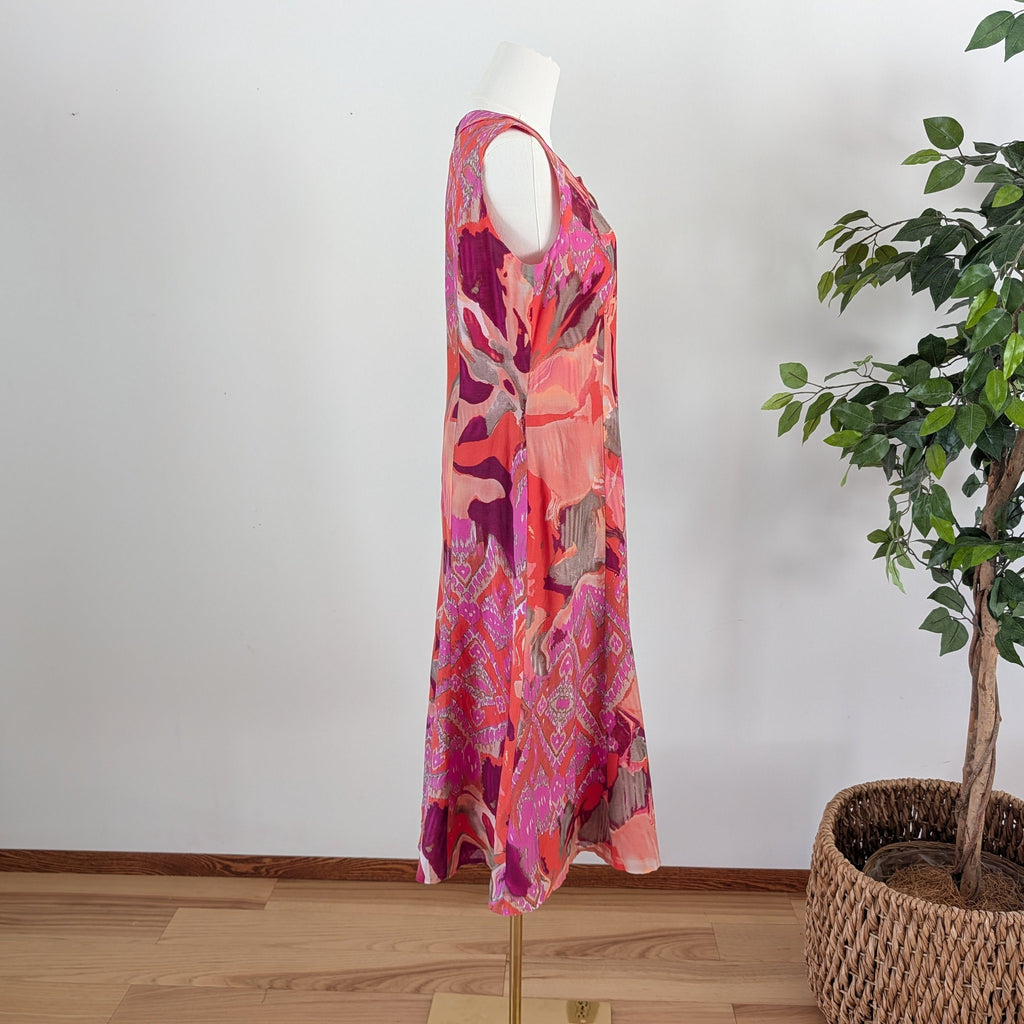 Silk Cotton Colorful Printed Dress - 8/M