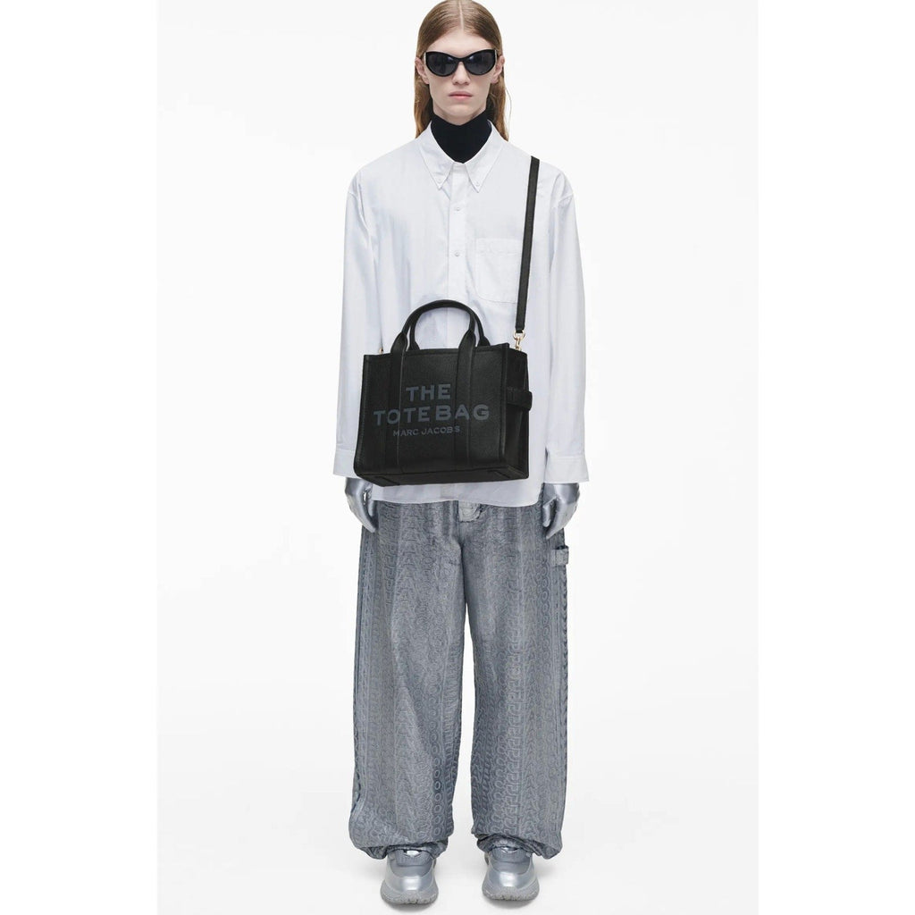 MARC JACOBS The Leather Medium "The Tote Bag" Black Zipper Top H004L01PF21 NWT