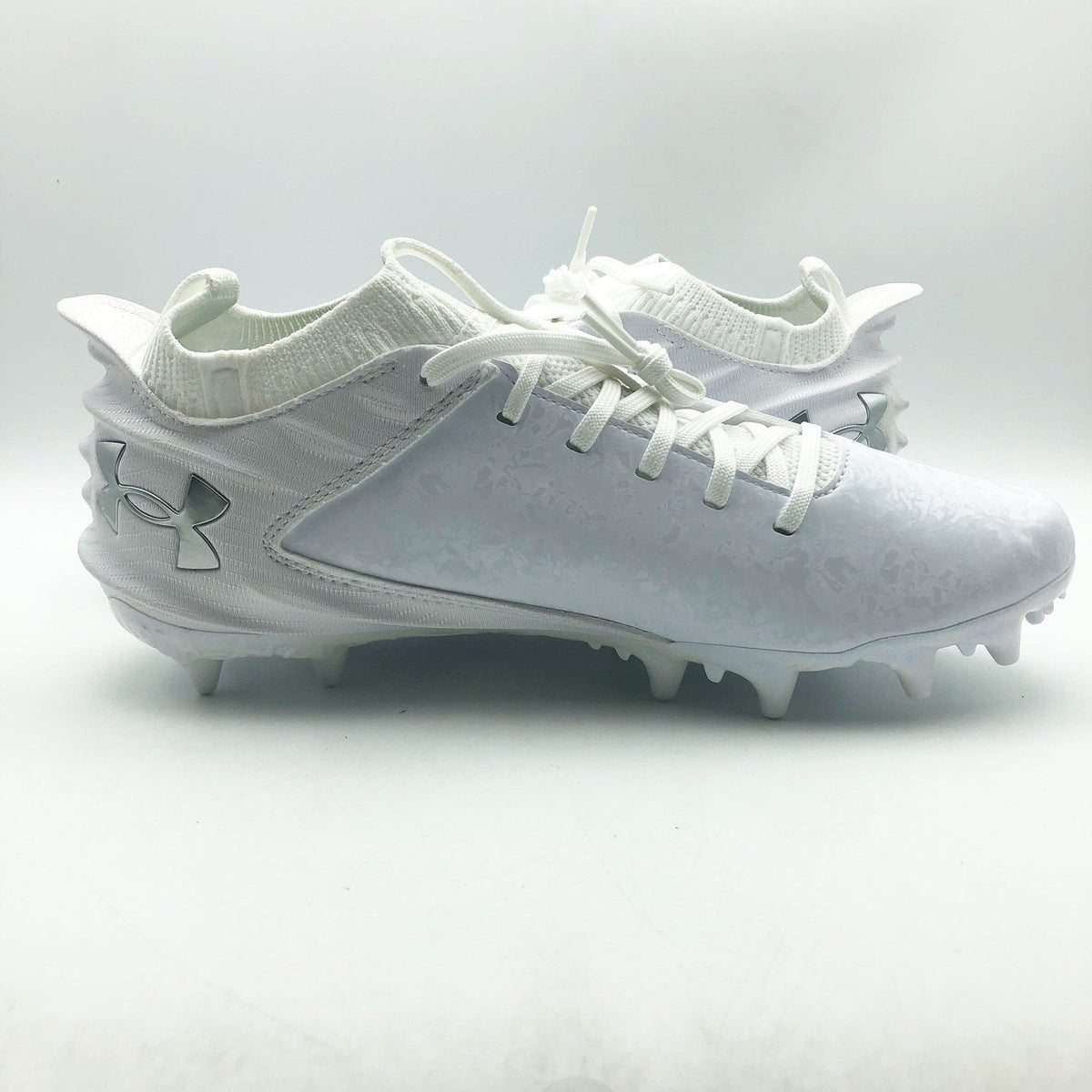 Under Armour Mens Blur 2 MC Suede Molded Football Cleats US 8 White Silver NWOB