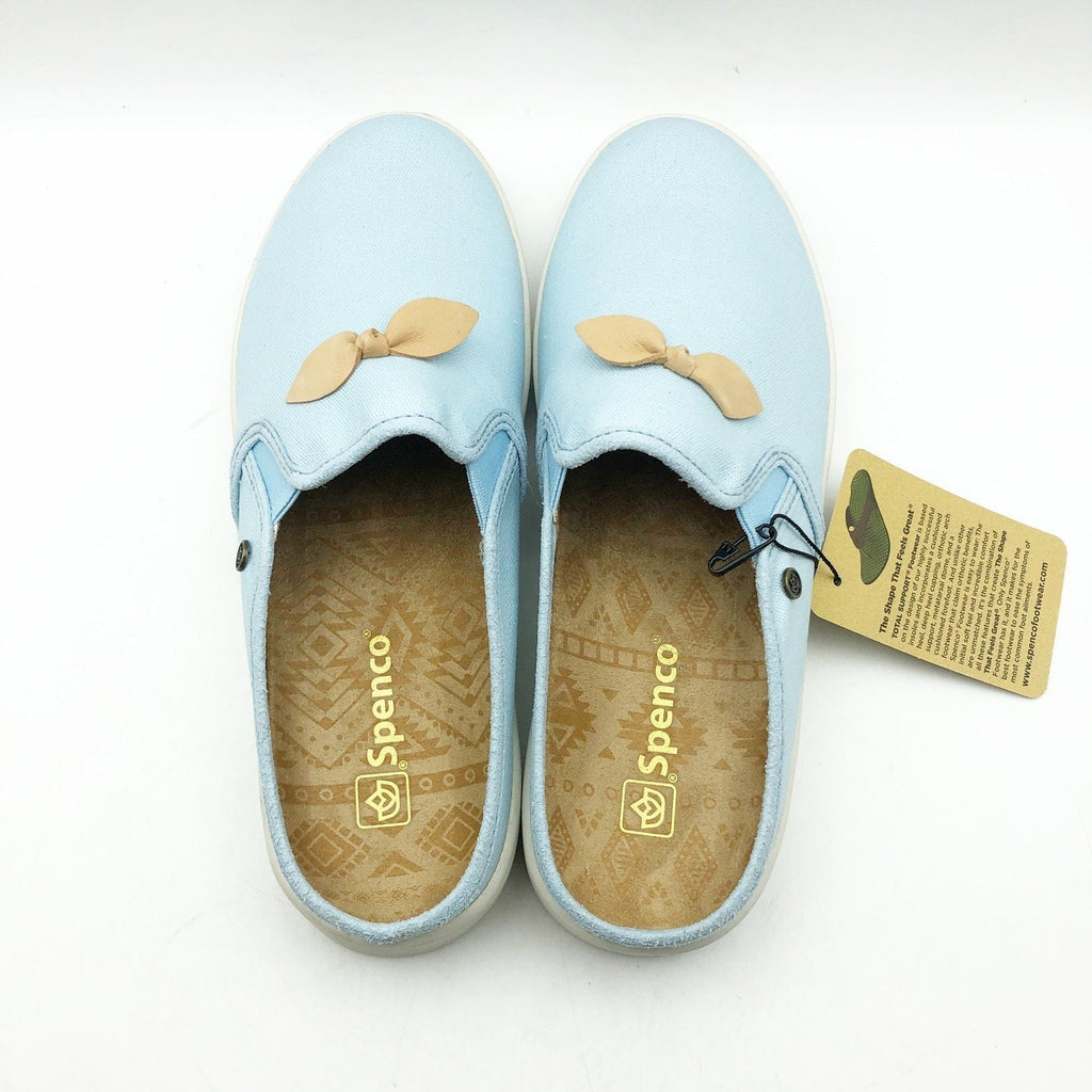 Spenco Womens Audrey Casual Slides 8 WIDE Cool Blue Slip On Sneaker Mule NIB