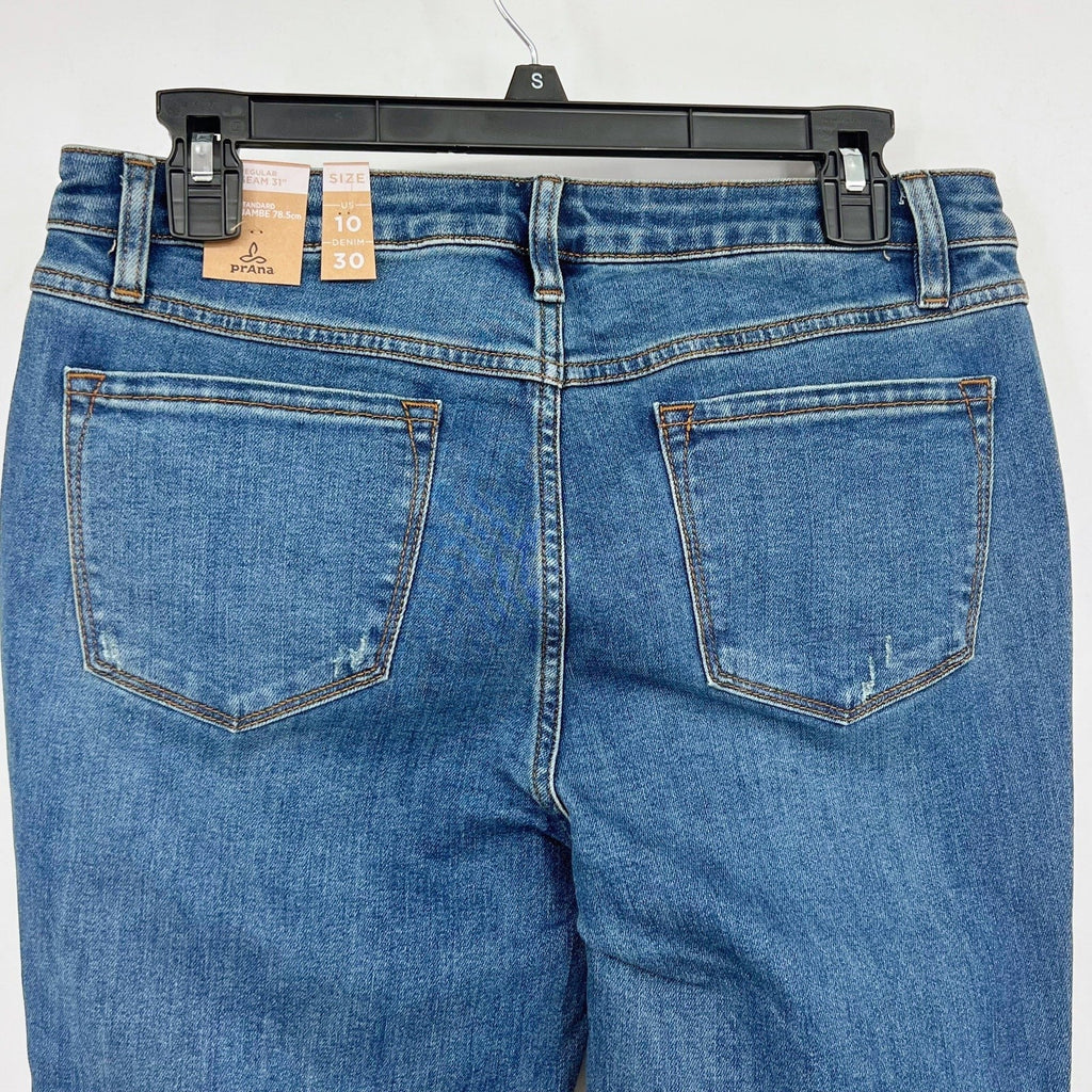 PRANA Womens Sienna Skinny Jeans Size 10 30x31 True Blue Stretch Mid Rise NWT
