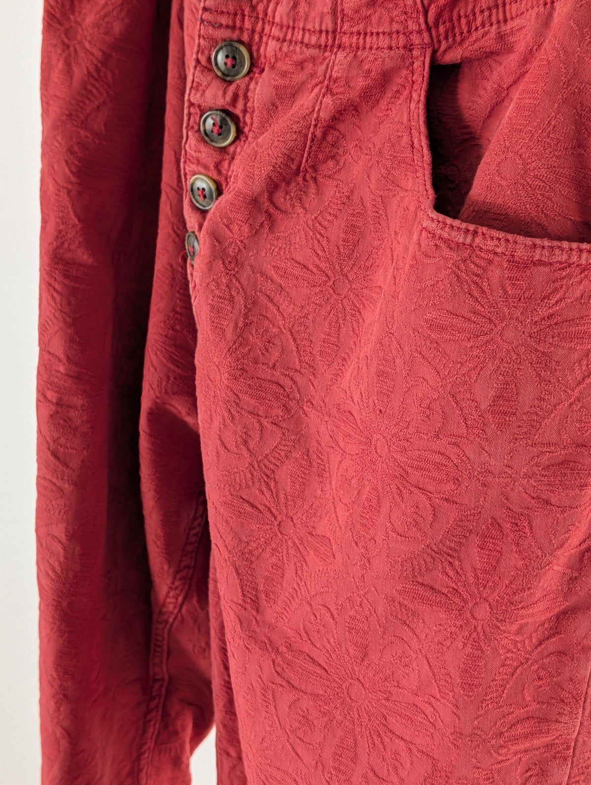 Anthropologie Pilcro Floral Jacquard High Rise Jeans - 22W
